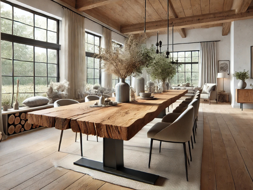 Planche en tronc de Chêne – 3100 x 500 x 50 mm – Ponçé