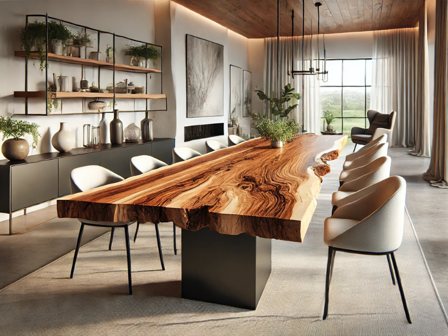 Planche en tronc de Chêne – 3100 x 500 x 50 mm – Ponçé