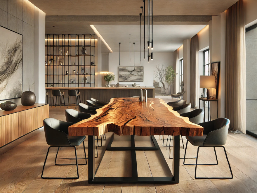 Planche en tronc de Chêne – 3100 x 500 x 50 mm – Ponçé